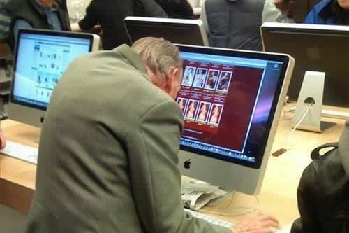 Elderly Man Browsing Internet